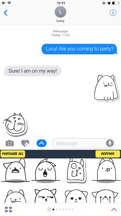 Manga Cat Stickers - Manga Cat Emoji Set