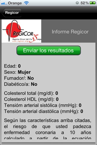 REGICOR CARDIOVASCULAR RISK ESTIMATION screenshot 2