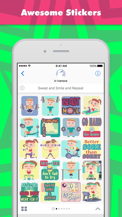 Sweat and Smile and Repeat stickers by kreat-iva