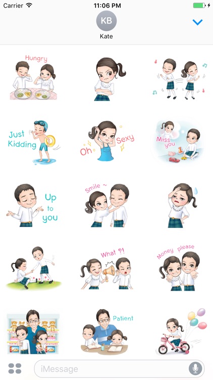 The Cute Twins Baby English Stickers