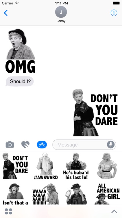 I Love Lucy - Black&White Stickers