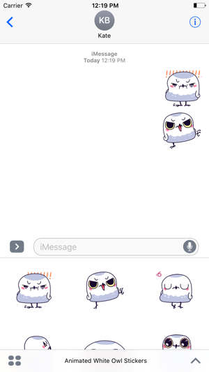 Animated White Owl Stickers For iMessage(圖2)-速報App