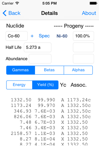 Nuclides++ screenshot 3