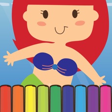 Activities of Coloring Cute little princess mermaid