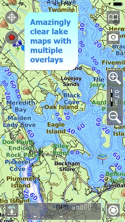 Aqua Map New Hampshire NH Lakes HD-Nautical Charts