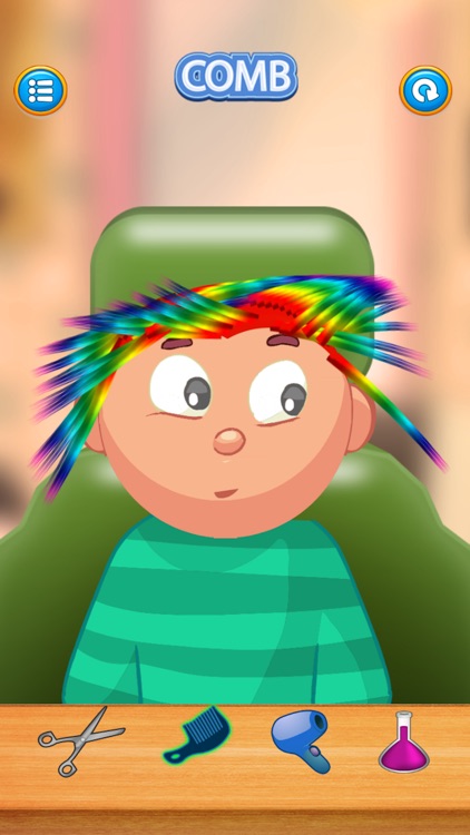 Child game / rainbow hair cut