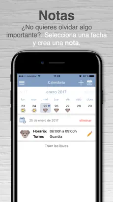 Ergreifen 3 Turnos de trabajo - Calendario iphone