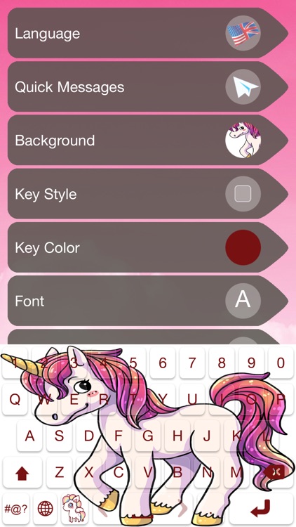 Unicorn Keyboard Themes – Cute Keyboards Skins