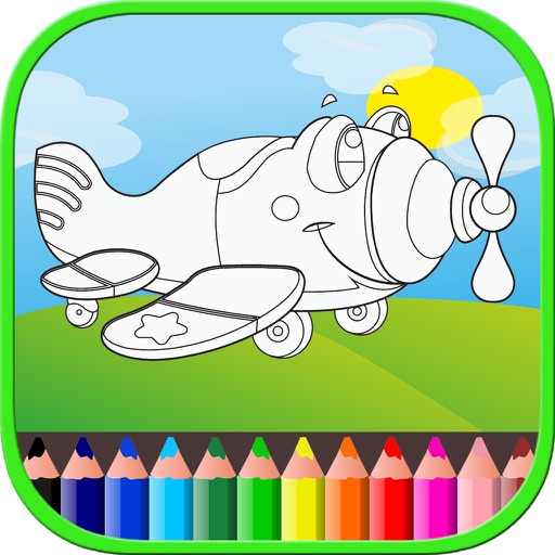 Airplane Coloring Book For Kids and Toddlers Free Icon