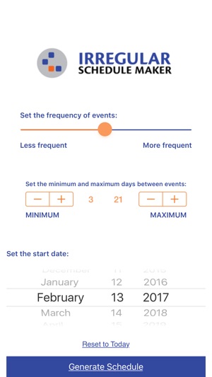 Irregular Schedule Maker