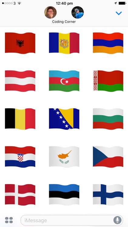 Euro Flags - Animated European flags stickers