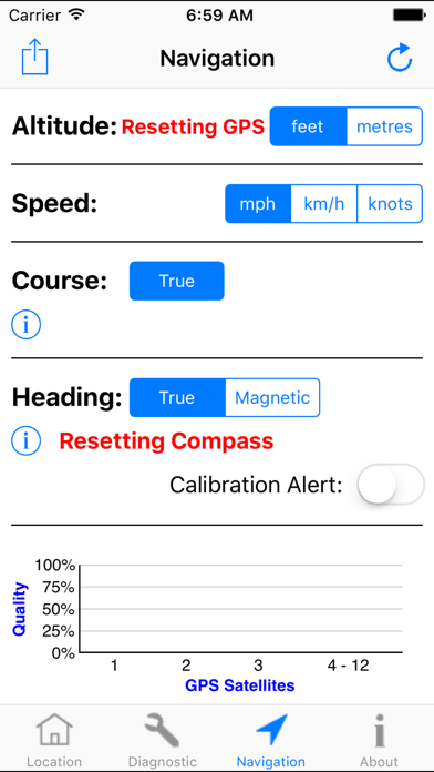 GPS Diagnostic - A Test & Measurement Tool for GPS with Satellite Info, Coordinates, Altimeter, Speedometer, Course, Heading. Screenshot 5