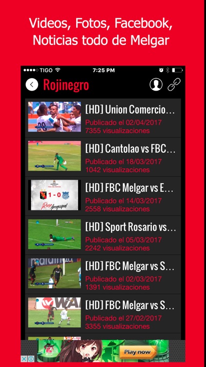 Rojinegro - Futbol de Melgar, Perú