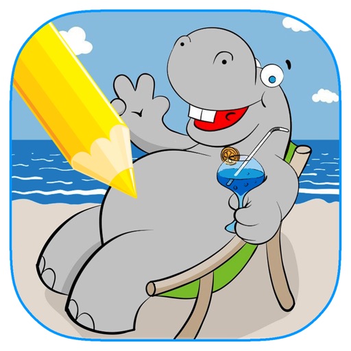 Free Hippo Coloring Book Game For Kids Edition Icon