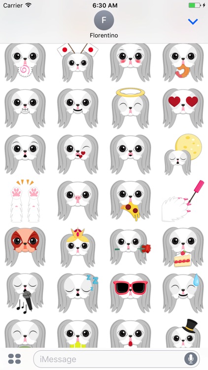 White Japanese Chin Stickers for iMessage