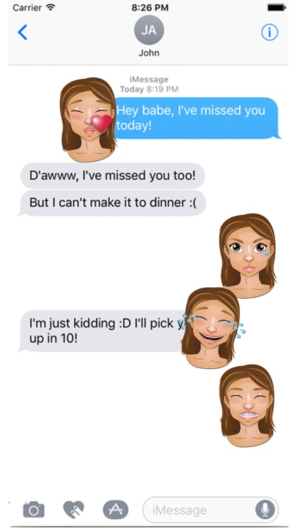 Brunette Emoji Set GeeMoji