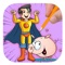 Super Hero And Pig is a fun coloring activity