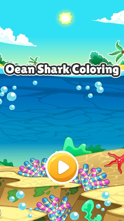 Shark in ocean coloring book games for kids