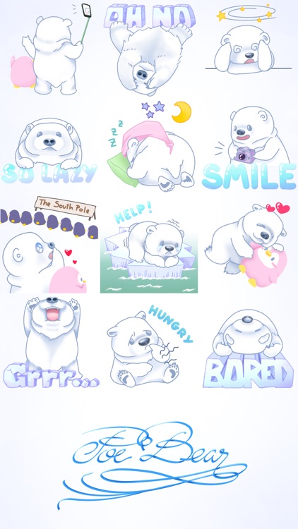 Poe Bear Winter Stickers for Text Messages screenshot-3