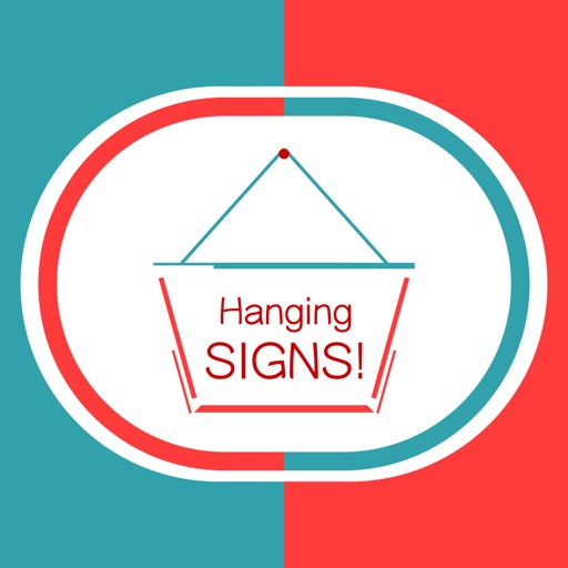 Hang a Sign! II (Turquoise/Brick Red)