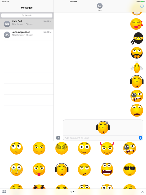 Emoji & Emoticons Stickers For iMessageのおすすめ画像1