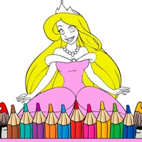 공주 색칠 공부 페이지 및 책