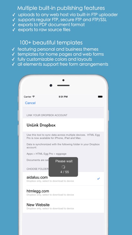 HTML Egg Pro Website Designer for iPhone