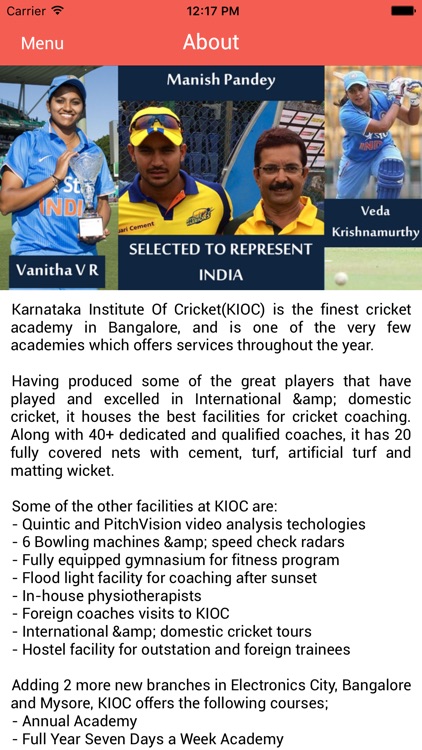 KIOC Karnataka Inst of Cricket