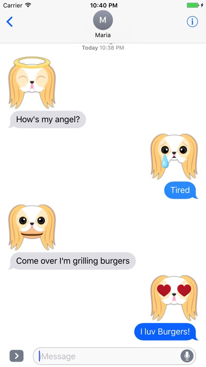 Blonde Lemon Japanese Chin Stickers for iMessage