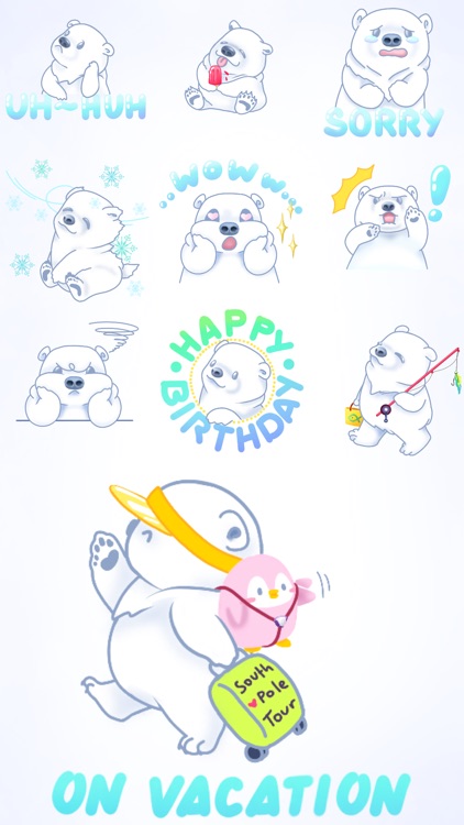 Poe Bear Winter Stickers for Text Messages