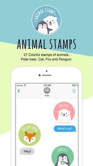 Animal stamps sticker pack