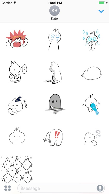 Kito The Funny White Rabbit Sticker