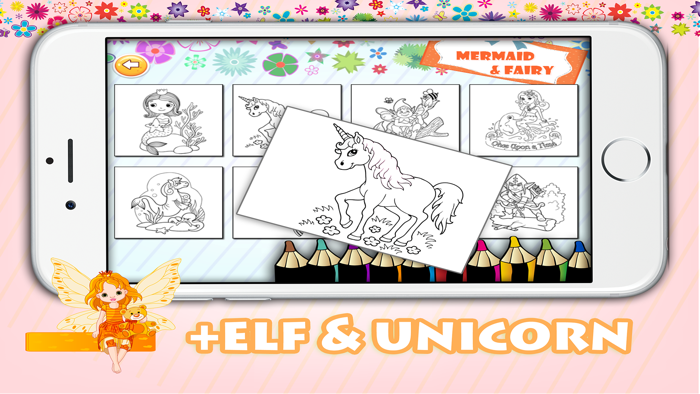 Fairy coloring book games for 3, 4, 5, 6 years