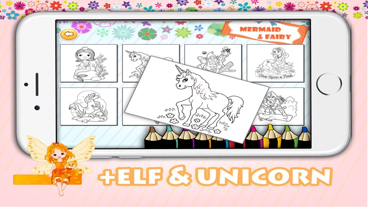 Mermaid & Fairy coloring pages free Game for Girls screenshot-3