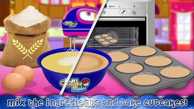 DIY Galaxy Cupcake Maker - Chef Kitchen Craze fun(圖5)-速報App