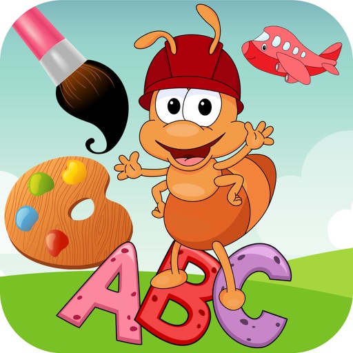 ABC coloring pages painting for kids learning iOS App