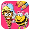 Free Bee And Ice Cream Coloring Page Games