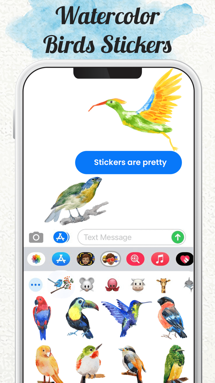 Watercolor Cute Birds Stickers
