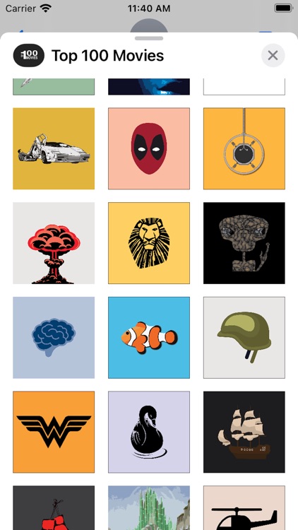 Top 100 Movies Stickers