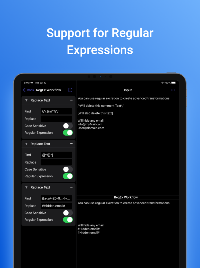 Text Workflow Transformations