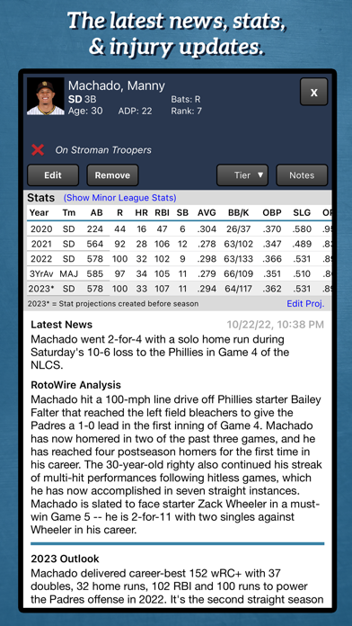 Fantasy Baseball Draft Kit '23 Screenshot