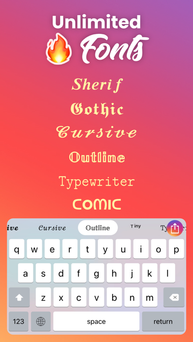 Fonts for Instagram Keyboard Screenshot