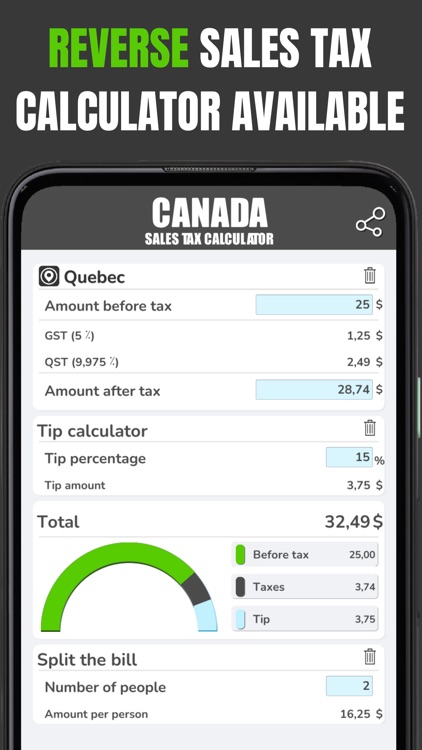 Canadian Sales Tax Calculation screenshot-4
