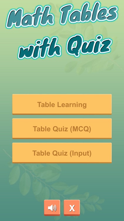 Math Tables with Quiz