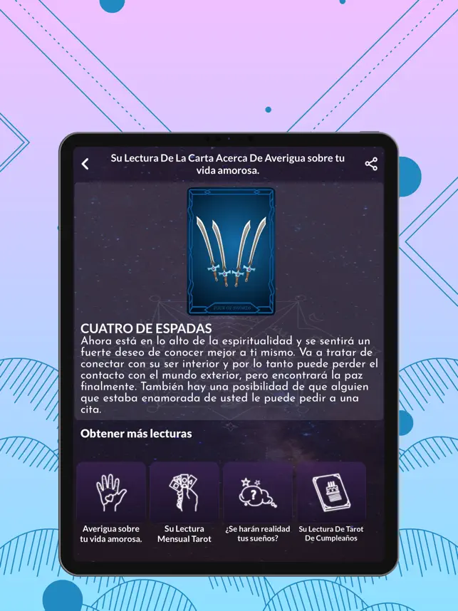 Captura 5 Lectura de cartas del tarot iphone