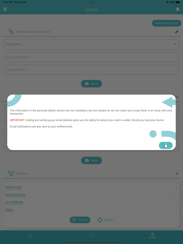 Cash-in Crypto to naira app
