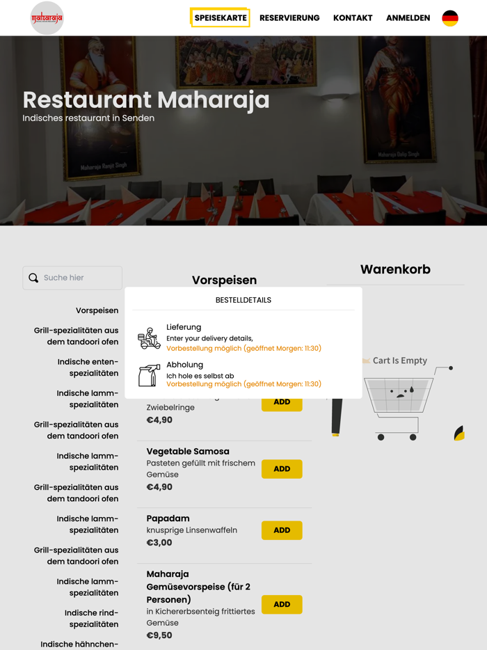 Restaurant Maharaja Seden