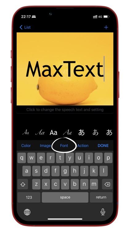 MaxText - full-screen / speech