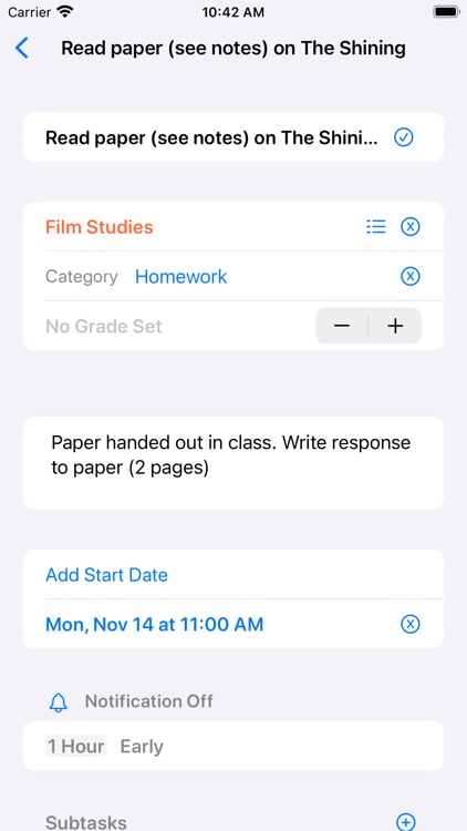 Assignments for iPhone