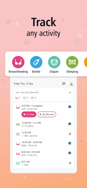 Baby Daybook－Tracker, Schedule